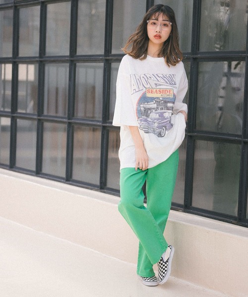 PBLIM（ページボーイリム）の「【PAGEBOYLIM】カラーデニム（デニムパンツ・レディース・ライトブルー/グリーン・MEDIUM/LARGE）」の8枚目の写真