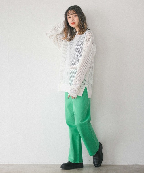 PBLIM（ページボーイリム）の「【PAGEBOYLIM】カラーデニム（デニムパンツ・レディース・ライトブルー/グリーン・MEDIUM/LARGE）」の9枚目の写真