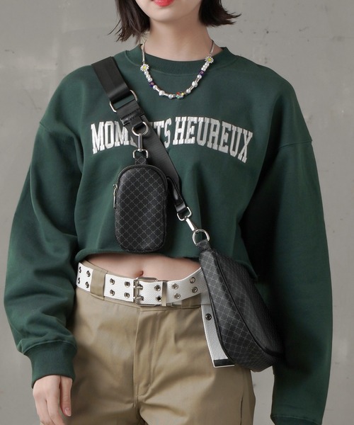 SPINNS（スピンズ）の「【2WAY仕様】ミニポーチ付き フェイクレザーモノグラムショルダーバッグ（ショルダーバッグ・レディース・ブラック/ベージュ/ブラウン・ONESIZE）」の21枚目の写真