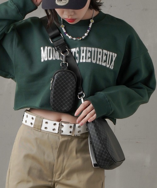 SPINNS（スピンズ）の「【2WAY仕様】ミニポーチ付き フェイクレザーモノグラムショルダーバッグ（ショルダーバッグ・レディース・ブラック/ベージュ/ブラウン・ONESIZE）」の20枚目の写真