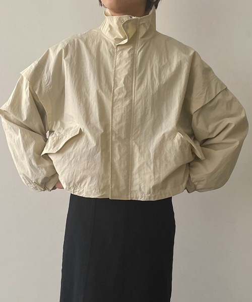210nouve（トゥージュヌーブ）の「オーバーサイズスタンドカラーブルゾン（ブルゾン・レディース・カーキ/ブラック/サックスブルー/アイボリー・FREE）」の17枚目の写真