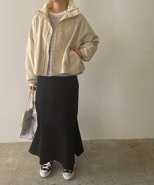 210nouve（トゥージュヌーブ）の「オーバーサイズスタンドカラーブルゾン（ブルゾン・レディース・カーキ/ブラック/サックスブルー/アイボリー・FREE）」の20枚目の写真