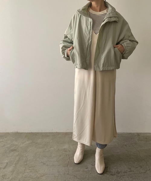 210nouve（トゥージュヌーブ）の「オーバーサイズスタンドカラーブルゾン（ブルゾン・レディース・カーキ/ブラック/サックスブルー/アイボリー・FREE）」の11枚目の写真