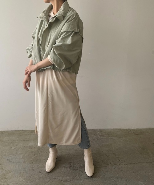 210nouve（トゥージュヌーブ）の「オーバーサイズスタンドカラーブルゾン（ブルゾン・レディース・カーキ/ブラック/サックスブルー/アイボリー・FREE）」の12枚目の写真