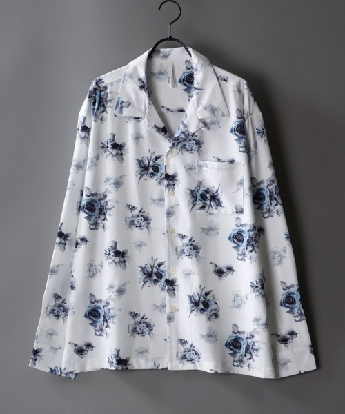 SITRY（シトリー）の「patterned all over Open Collar shirt/総柄 オープンカラーシャツ（シャツ/ブラウス・メンズ・ブラック/ベージュ/ブラック系その他2/ホワイト系その他/ホワイト系その他2/ブラック系その他3/ブラック系その他/ホワイト・M/L/XL）」の3枚目の写真