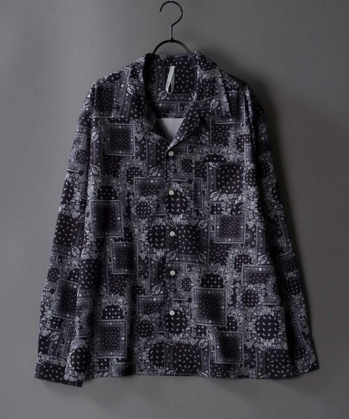 SITRY（シトリー）の「patterned all over Open Collar shirt/総柄 オープンカラーシャツ（シャツ/ブラウス・メンズ・ブラック/ベージュ/ブラック系その他2/ホワイト系その他/ホワイト系その他2/ブラック系その他3/ブラック系その他/ホワイト・M/L/XL）」の7枚目の写真