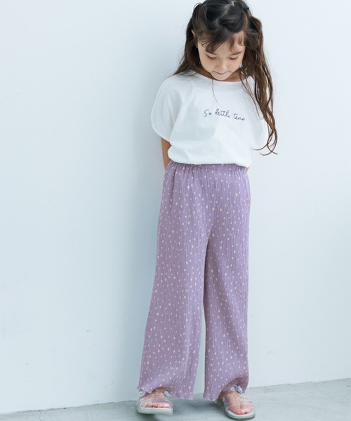 coca（coca）（コカ）の「キッズ 親子お揃い楊柳ドットパンツ（その他パンツ・キッズ・ブラック/パープル/グレイッシュベージュ/アイボリー・130/120/100/110/140/150）」の4枚目の写真