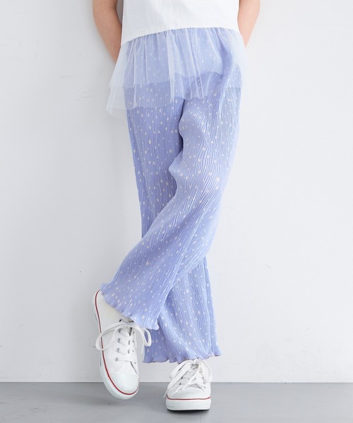 coca（coca）（コカ）の「キッズ 親子お揃い楊柳ドットパンツ（その他パンツ・キッズ・ブラック/パープル/グレイッシュベージュ/アイボリー/ライトブルー・130/120/100/110/140/150）」の4枚目の写真