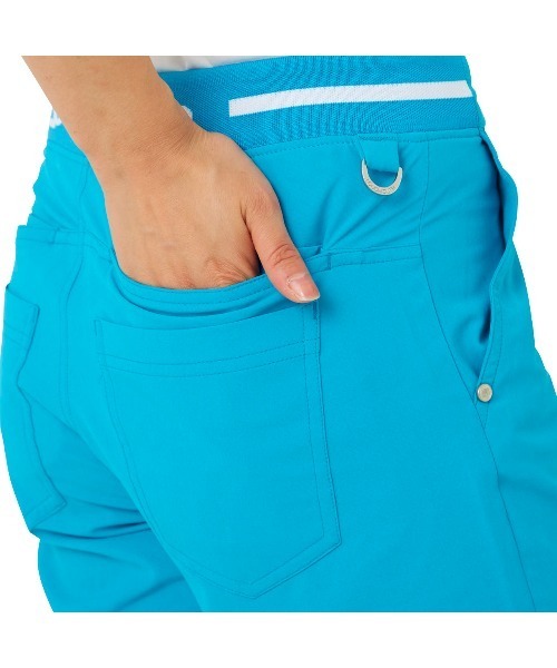Loudmouth(ラウドマウス)の「LOUDMOUTH/ラウドマウス ゴルフウェア ハイパーストレッチ ウエストロゴジャガード 吸汗速乾 UVカットテーパードパンツ(その他パンツ・レディース・ブラック/ネイビー/オフホワイト/ピンク/ターコイズブルー・M/L)」の21枚目の写真