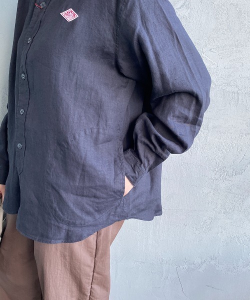 DANTON（ダントン）の「[DANTON/ダントン] リネンクロス バンドカラーシャツ（シャツ/ブラウス・レディース・チャコール/ホワイト/ベージュ・34/36/38）」の21枚目の写真