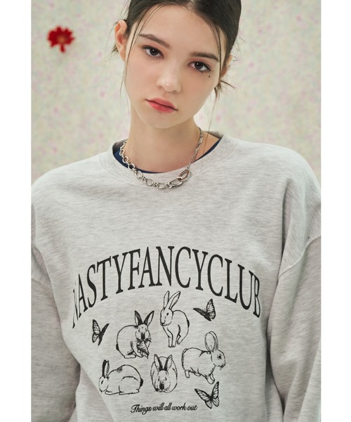 FANCY CLUB(ファンシークラブ)の「A'GEM/9 × .kom『 FANCY CLUB/ファンシークラブ』LEPRE SWEATSHIRT/ウサギデザイン スウェットシャツ(スウェット・レディース・ブラック/グレー/ブルー・FREE)」の6枚目の写真
