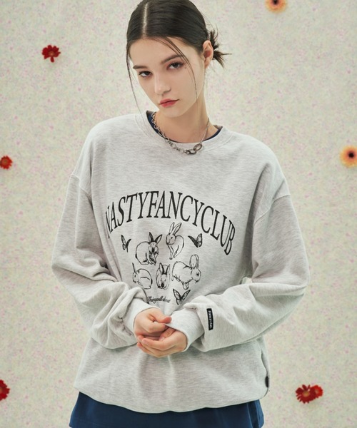 FANCY CLUB(ファンシークラブ)の「A'GEM/9 × .kom『 FANCY CLUB/ファンシークラブ』LEPRE SWEATSHIRT/ウサギデザイン スウェットシャツ(スウェット・レディース・ブラック/グレー/ブルー・FREE)」の5枚目の写真