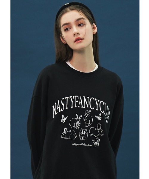 FANCY CLUB(ファンシークラブ)の「A'GEM/9 × .kom『 FANCY CLUB/ファンシークラブ』LEPRE SWEATSHIRT/ウサギデザイン スウェットシャツ(スウェット・レディース・ブラック/グレー/ブルー・FREE)」の8枚目の写真