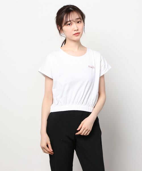 ottod'Ame(オットダム)の「ottod'Ame/オットダム/TOPS シシュウ(Tシャツ/カットソー・レディース・ブラック/ミント/ホワイト・SMALL)」の2枚目の写真