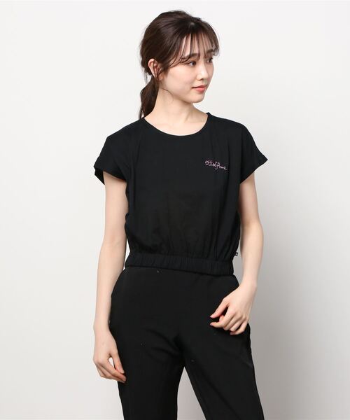 ottod'Ame(オットダム)の「ottod'Ame/オットダム/TOPS シシュウ(Tシャツ/カットソー・レディース・ブラック/ミント/ホワイト・SMALL)」の1枚目の写真