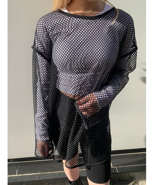 WC（ダブル シー）の「カラーメッシュビッグロンT（Tシャツ/カットソー・レディース・ホワイト/ブラック/ピンク・FREE）」の22枚目の写真