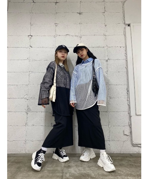 WC（ダブル シー）の「カラーメッシュビッグロンT（Tシャツ/カットソー・レディース・ホワイト/ブラック/ピンク・FREE）」の20枚目の写真