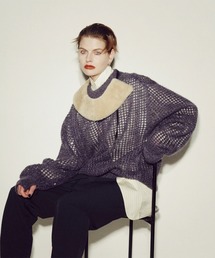 JANESMITH | JANESMITH ジェーンスミス / 5G MOHAIR GRID MESH CREW KNIT モヘアグリッドメッシュクルーネックニット ビッグシルエットセーター / 22WKN-#426S(ニット/セーター)