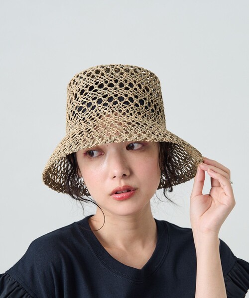 FREAK'S STORE（フリークスストア）の「CONTROL FREAK/コントロールフリーク 透かしバケットハット（ハット・レディース・ブラック/ナチュラル・ONE SIZE）」の2枚目の写真