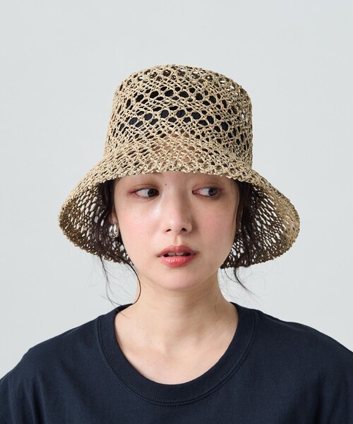 FREAK'S STORE（フリークスストア）の「CONTROL FREAK/コントロールフリーク 透かしバケットハット（ハット・レディース・ブラック/ナチュラル・ONE SIZE）」の7枚目の写真