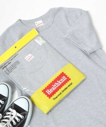 Healthknit（ヘルスニット）クルーネック ワッフル半袖Tシャツ/ユニセックス/無地・ボーダーリンガーT/1P/パックT