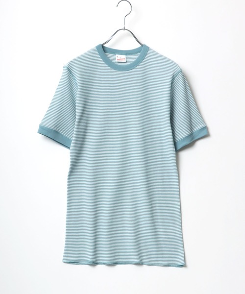 Healthknit（ヘルスニット）の「Healthknit（ヘルスニット）クルーネック ワッフル半袖Tシャツ/ユニセックス/無地・ボーダーリンガーT/1P/パックT（Tシャツ/カットソー・レディース・ブルー系その他/ブラック/ブラック×ホワイト/ネイビー×ホワイト/オフホワイト/レッド系その他/グレー/グレー系その他/ブラウン系その他/グリーン系その他/イエロー系その他/ピンク・L/XL/M）」の19枚目の写真