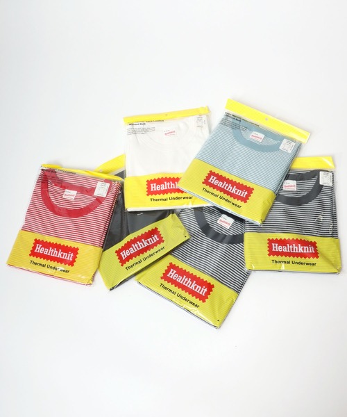 Healthknit（ヘルスニット）の「Healthknit（ヘルスニット）クルーネック ワッフル半袖Tシャツ/ユニセックス/無地・ボーダーリンガーT/1P/パックT（Tシャツ/カットソー・レディース・ブルー系その他/ブラック/ブラック×ホワイト/ネイビー×ホワイト/オフホワイト/レッド系その他/グレー/グレー系その他/ブラウン系その他/グリーン系その他/イエロー系その他/ピンク・L/XL/M）」の22枚目の写真