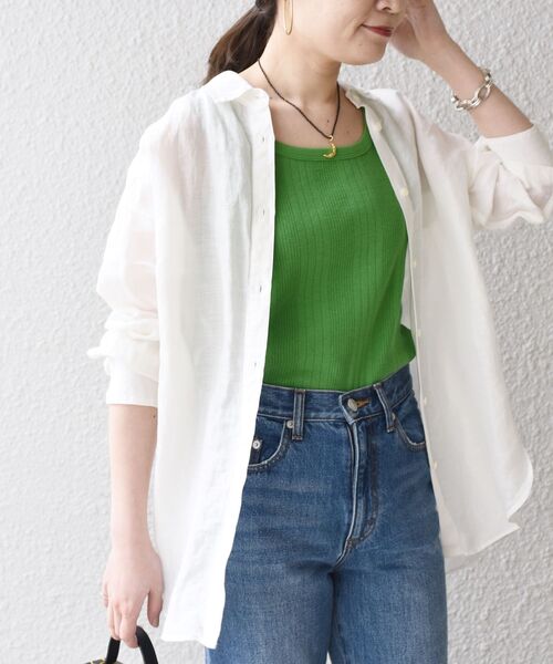 SHIPS(シップス)の「コットンテレコタンクトップ◇(タンクトップ・レディース・ブラック/オフホワイト/グリーン・ONE SIZE)」の16枚目の写真