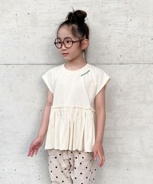 CIAOPANIC TYPY | 【KIDS】ギャザーノースリーブ刺繍Tee(Tシャツ/カットソー)