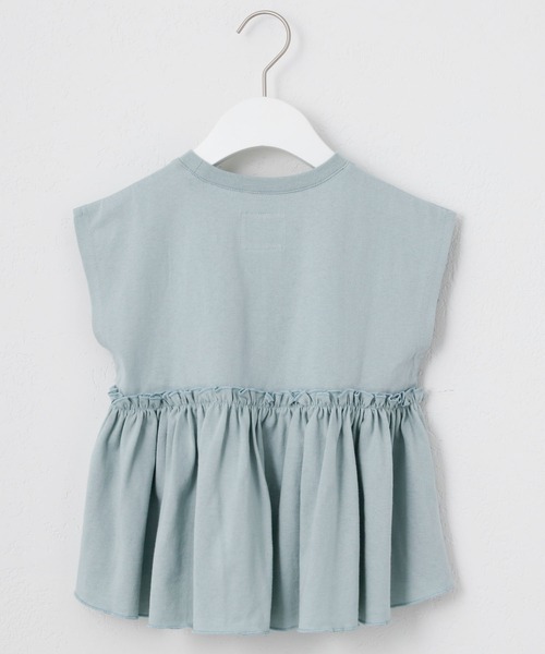 CIAOPANIC TYPY(チャオパニックティピー)の「【KIDS】ギャザーノースリーブ刺繍Tee(Tシャツ/カットソー・キッズ・チャコールグレー/サックスブルー/アイボリー・SMALL/MEDIUM/LARGE/X-LARGE/XX-LARGE)」の10枚目の写真