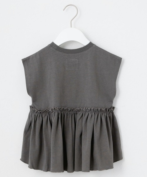 CIAOPANIC TYPY(チャオパニックティピー)の「【KIDS】ギャザーノースリーブ刺繍Tee(Tシャツ/カットソー・キッズ・チャコールグレー/サックスブルー/アイボリー・SMALL/MEDIUM/LARGE/X-LARGE/XX-LARGE)」の12枚目の写真