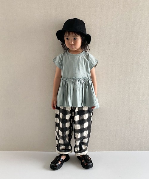 CIAOPANIC TYPY(チャオパニックティピー)の「【KIDS】ギャザーノースリーブ刺繍Tee(Tシャツ/カットソー・キッズ・チャコールグレー/サックスブルー/アイボリー・SMALL/MEDIUM/LARGE/X-LARGE/XX-LARGE)」の21枚目の写真