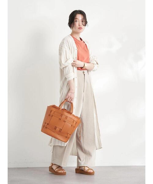 earth music&ecology（アースミュージックアンドエコロジー）の「巾着付きカットワークバッグ（トートバッグ・レディース・ブラック/キャメル・FREE）」の9枚目の写真