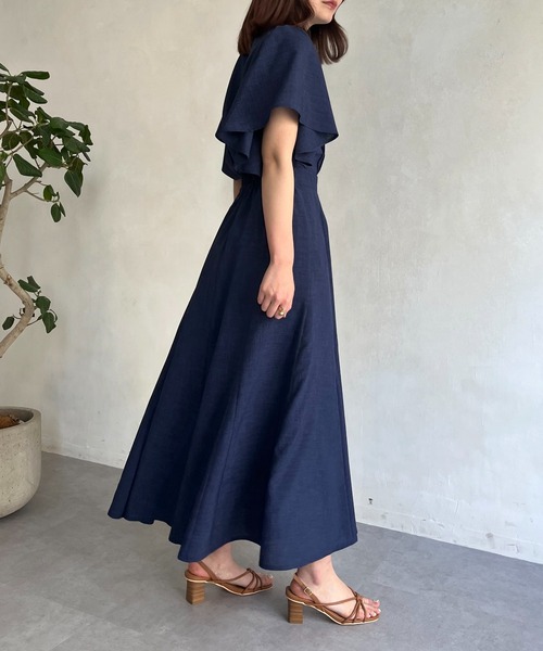 prose verse（プロズヴェール）の「タックフリルブラウス×フレアスカートセットアップ（ワンピース・レディース・ネイビー/レッド/グリーン・MEDIUM）」の9枚目の写真