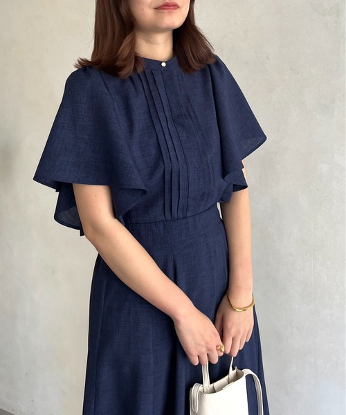 prose verse（プロズヴェール）の「タックフリルブラウス×フレアスカートセットアップ（ワンピース・レディース・ネイビー/レッド/グリーン・MEDIUM）」の11枚目の写真