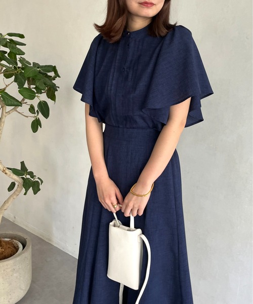 prose verse（プロズヴェール）の「タックフリルブラウス×フレアスカートセットアップ（ワンピース・レディース・ネイビー/レッド/グリーン・MEDIUM）」の12枚目の写真