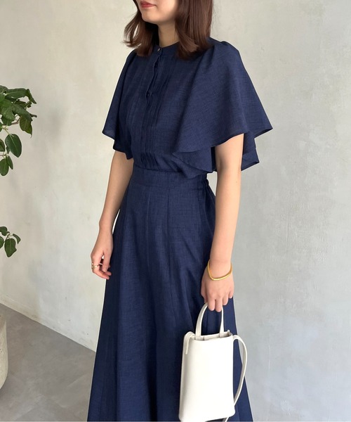 prose verse（プロズヴェール）の「タックフリルブラウス×フレアスカートセットアップ（ワンピース・レディース・ネイビー/レッド/グリーン・MEDIUM）」の13枚目の写真