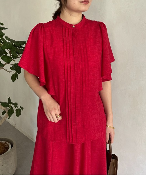 prose verse（プロズヴェール）の「タックフリルブラウス×フレアスカートセットアップ（ワンピース・レディース・ネイビー/レッド/グリーン・MEDIUM）」の18枚目の写真