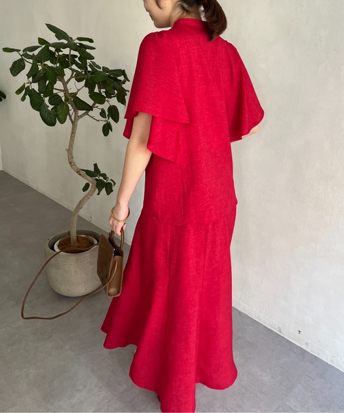 prose verse（プロズヴェール）の「タックフリルブラウス×フレアスカートセットアップ（ワンピース・レディース・ネイビー/レッド/グリーン・MEDIUM）」の20枚目の写真