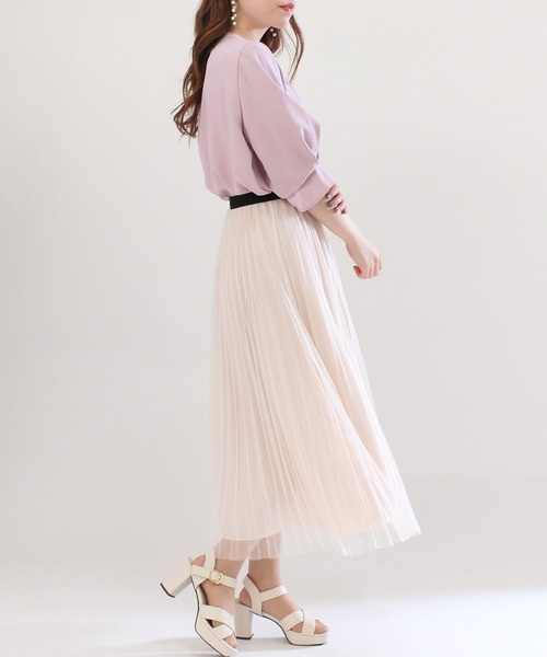 TRUDEA（トルディア）の「ボリュームスリーブブラウス（シャツ/ブラウス・レディース・アイボリー/ミント/チャコールグレー/ベージュ/ピンク/ブルーグリーン/グレー/ダークグリーン/ブラウン/ネイビー/パープル・LARGE/MEDIUM）」の18枚目の写真