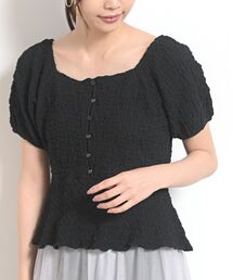 rps（アールピーエス）の「ふくれジャガードスクエアーネックブラウス（Tシャツ/カットソー・レディース）」