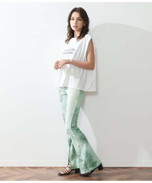 ANAP(アナップ)の「タイダイリブスリットフレアパンツ(その他パンツ・レディース・ベージュ/グリーン/ブラック・FREE)」の6枚目の写真