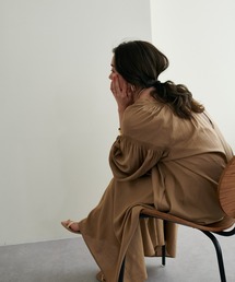 natural couture | 【WEB限定サイズあり】【大人ナチュ】ボリュームスリーブ大人のたっぷりギャザーワンピース(ワンピース)