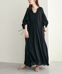 natural couture | 【WEB限定サイズあり】【大人ナチュ】ボリュームスリーブ大人のたっぷりギャザーワンピース(ワンピース)