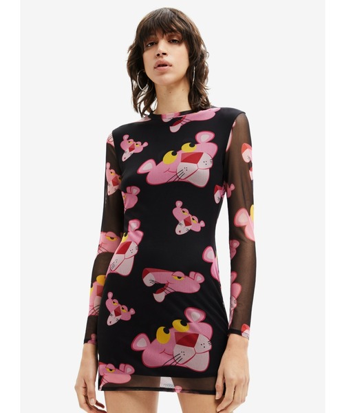 Desigual(デシグアル)の「Pink Panther ショートワンピース(ワンピース・レディース・ブラック・L/M/S/XL/XS)」の1枚目の写真