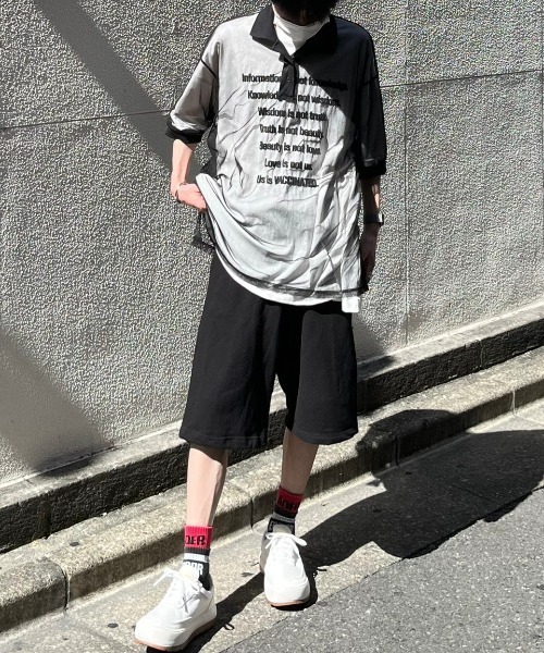 Chikashitsu +（チカシツプラス）の「【Chikashitsu +/チカシツプラス】side button sweat shorts/サイドボタン スウェットパンツ スウェット ハーフパンツ（スウェットパンツ・メンズ・ブラック/ブルー/グレー・ONE SIZE）」の2枚目の写真