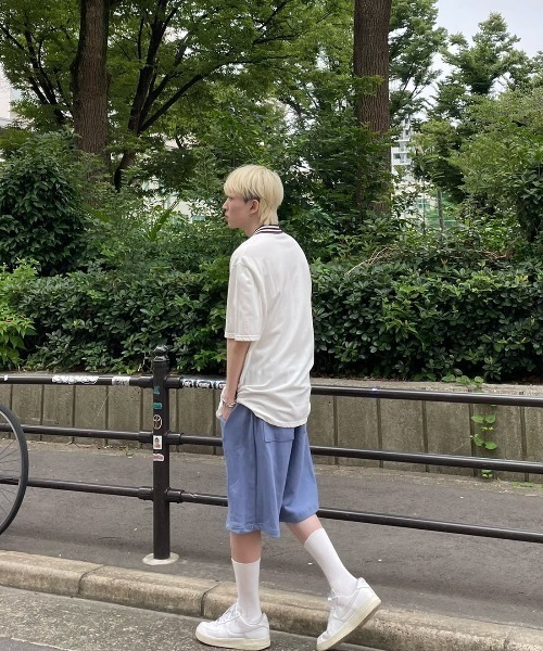 Chikashitsu +（チカシツプラス）の「【Chikashitsu +/チカシツプラス】side button sweat shorts/サイドボタン スウェットパンツ スウェット ハーフパンツ（スウェットパンツ・メンズ・ブラック/ブルー/グレー・ONE SIZE）」の16枚目の写真