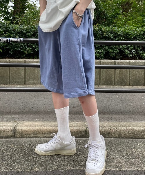 Chikashitsu +（チカシツプラス）の「【Chikashitsu +/チカシツプラス】side button sweat shorts/サイドボタン スウェットパンツ スウェット ハーフパンツ（スウェットパンツ・メンズ・ブラック/ブルー/グレー・ONE SIZE）」の17枚目の写真