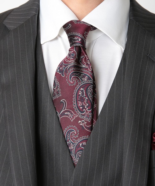 CROWDED CLOSET（クラウデッドクローゼット）の「ペイズリー柄ネクタイ（ネクタイ・メンズ・ネイビー/グレー/ボルドー・FREE）」の8枚目の写真