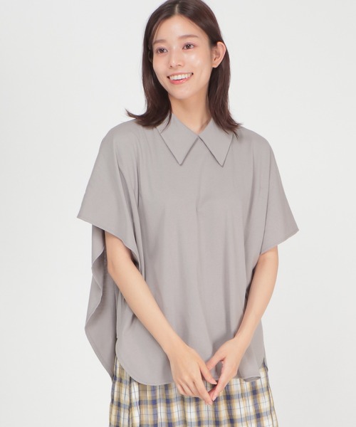 LBC（エルビーシー）の「シルケット襟デザインプルオーバー（Tシャツ/カットソー・レディース・ライトグレー/ホワイト/ブラック・M）」の3枚目の写真